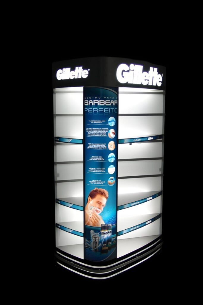 Expositor para Produtos Gillette PDV