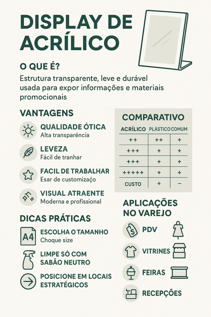 Vantagens em ter um display de acrílico personalizado