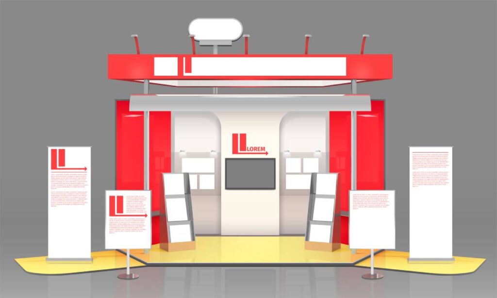 Exemplos de displays modulares em vitrine de produtos